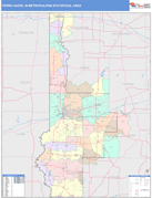 Terre Haute Metro Area Digital Map Color Cast Style